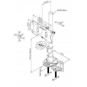 SOPORTE MESA TV32" 200x100 LCD-425 12kgs ELIFE